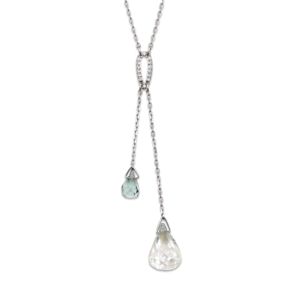 Swarovski Lunar Crystal Double Drop Pendant in Silver Lyst