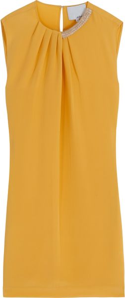 3.1 Phillip Lim Beaded Neck Sleeveless Dress in Yellow - Lyst