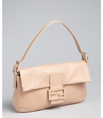  Cipria Leather Logo Buckle Baguette 