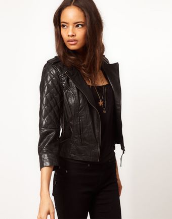 ASOS Collection Asos Collarless Quilted Biker Jacket - Lyst