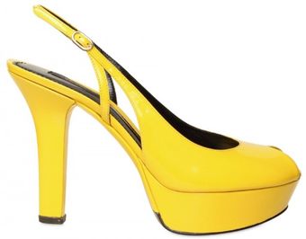 Dolce & Gabbana 120mm Patent Sling Back Open Toe Pumps - Lyst
