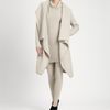 Donna Karan New York Hooded Drapedfront Cashmere Coat in Beige (charcoal) - Lyst