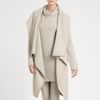 Donna Karan New York Hooded Drapedfront Cashmere Coat in Beige (charcoal) - Lyst
