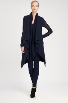 Donna Karan New York Sleeveless Boiled Cashmere Coat - Lyst
