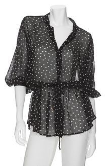 Enza Costa Polka Dot Blouse - Lyst