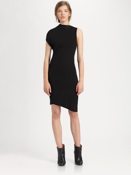 Helmut Lang Helix Jersey Dress in Black - Lyst