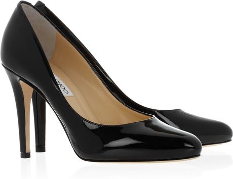 Jimmy Choo Vikki Patentleather Pumps in Black - Lyst