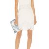 Karen Millen Cotton Lace Panel Dress in White - Lyst