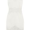 Karen Millen Cotton Lace Panel Dress in White - Lyst