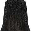 Oscar De La Renta Ruffled Lace Top in Black - Lyst