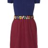 Sonia By Sonia Rykiel Jewelembellished Belted Knitted Cotton Dress in Blue - Lyst