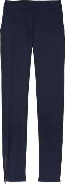 Stella Mccartney Wool Twill Skinny Leg Pants in Blue (navy) - Lyst