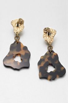 Yves Saint Laurent Leopard Spot Clipon Drop Earrings - Lyst