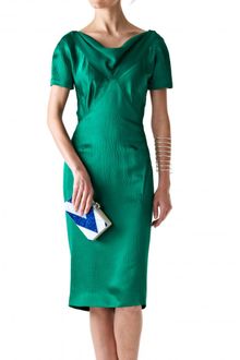Zac Posen Silk Cowl Dress - Lyst