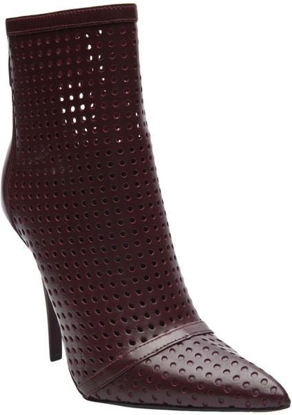 Alexander Wang Shelly Perforated Bootie in Brown (burgundy) - Lyst