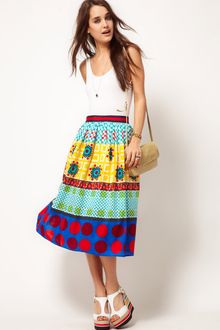 Asos Oversized Full Skirt in Mix Print - Lyst