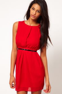 Asos Asos Belted Tulip Dress - Lyst