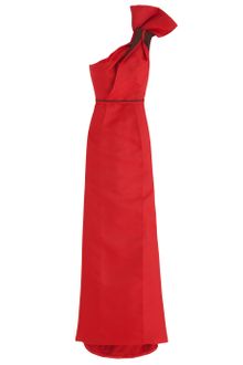 Carolina Herrera One Shoulder Bow Dress - Lyst