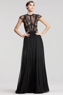 Elie Saab Capsleeve Lacebodice Gown - Lyst