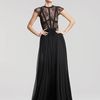 Elie Saab Capsleeve Lacebodice Gown in Black - Lyst