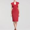 Elie Saab Folded Capsleeve Dress in Red (cherry) - Lyst