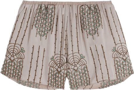 Elizabeth And James Embroidered Weeping Shorts in Gray - Lyst
