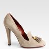Gucci Mischa Suede Double Tassel Pumps in Beige - Lyst