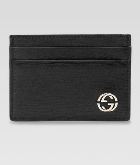 Gucci Interlocking G Card Case in Black for Men - Lyst