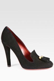 Gucci Mischa Suede Double Tassel Pumps - Lyst