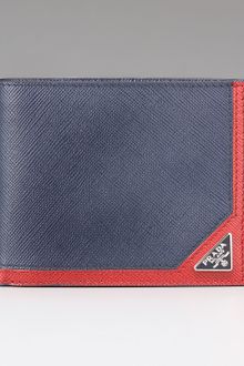 Prada Saffiano Triangle Hipfold Wallet - Lyst