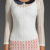 Smythe Crochet Peter Pan Top  in White (white & navy) - Lyst