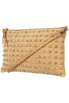 Topshop Studded Suede Clutch - Lyst