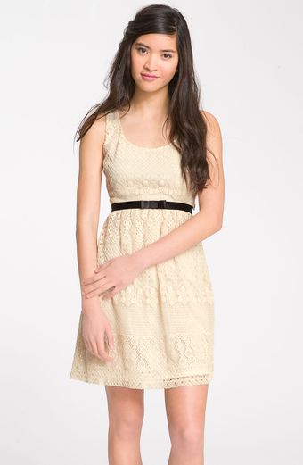 Way-in Bow Belt Lace Tank Dress - Lyst