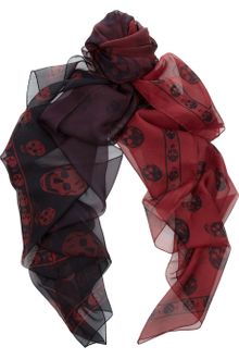 Alexander McQueen Skullprint Degradé Silkchiffon Scarf - Lyst