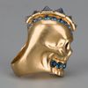 Alexander Mcqueen Punk Skull Ring in Blue (gold) - Lyst