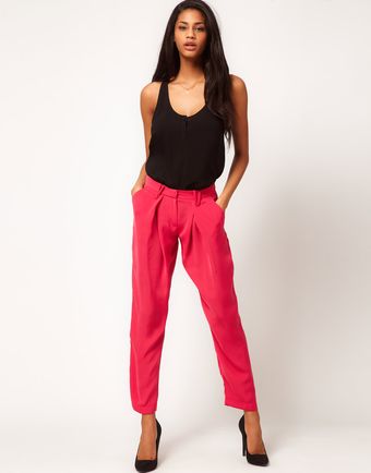 ASOS Collection Asos Peg Trousers with Fluid Front Detail - Lyst