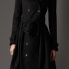 Burberry Full Skirt Virgin Wool and Cashmere Coat in Black - Lyst