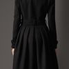 Burberry Full Skirt Virgin Wool and Cashmere Coat in Black - Lyst