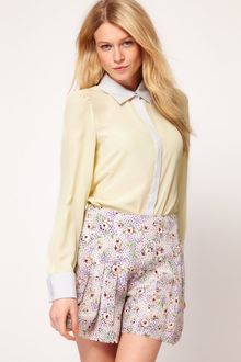 Oasis Oasis Contrast Trim Shirt - Lyst
