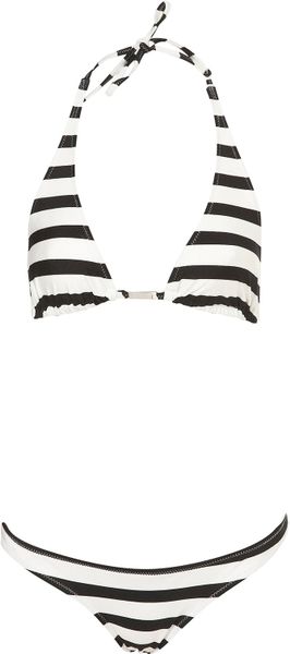 Topshop Stripe Triangle Bikini - Lyst