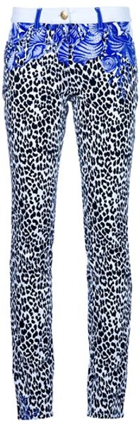Versace Patterned Skinny Jean in Animal (white) - Lyst
