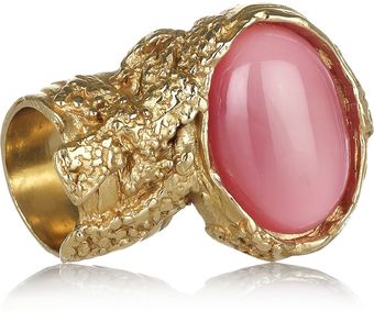 Yves Saint Laurent Arty Goldplated Glass Ring - Lyst