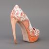 Alexander Mcqueen Python Skin Peep Toe Pump in Orange - Lyst