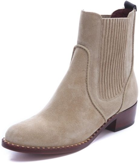 Marc By Marc Jacobs Classic Suede Chelsea Booties in Beige (sand) - Lyst