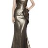 Marchesa Draped Lamé Gown in Gold - Lyst