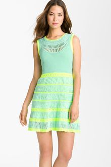 Nanette Lepore Class Flirt Crochet Sleeveless Sweater Dress - Lyst