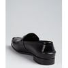 Prada Black Leather Cutout Plaque Detail Loafers in Black for Men - Lyst