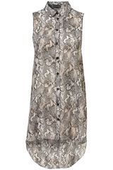 Topshop Snake Print Extreme Drop Shirt