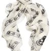 Alexander Mcqueen Skullprint Silkchiffon Scarf in Black (ivory) - Lyst