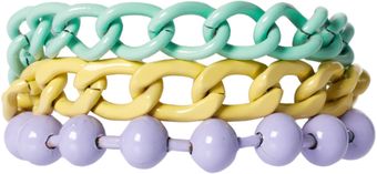 Asos Asos Pastel Coated Mixed Chain Bracelet - Lyst